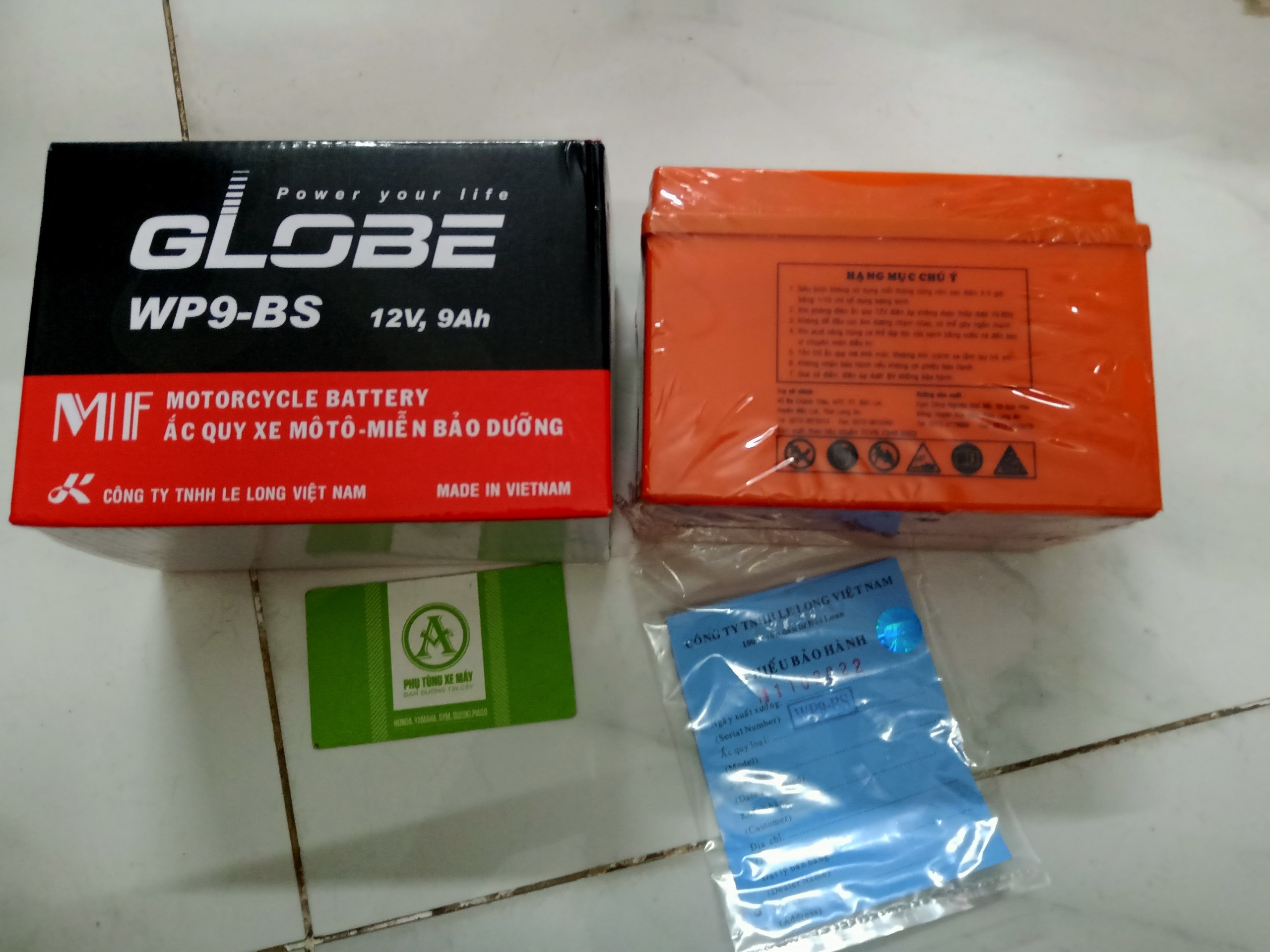 Bình Ắc Quy GLOBE WP9-BS (12V, 9Ah) cho xe SPACY