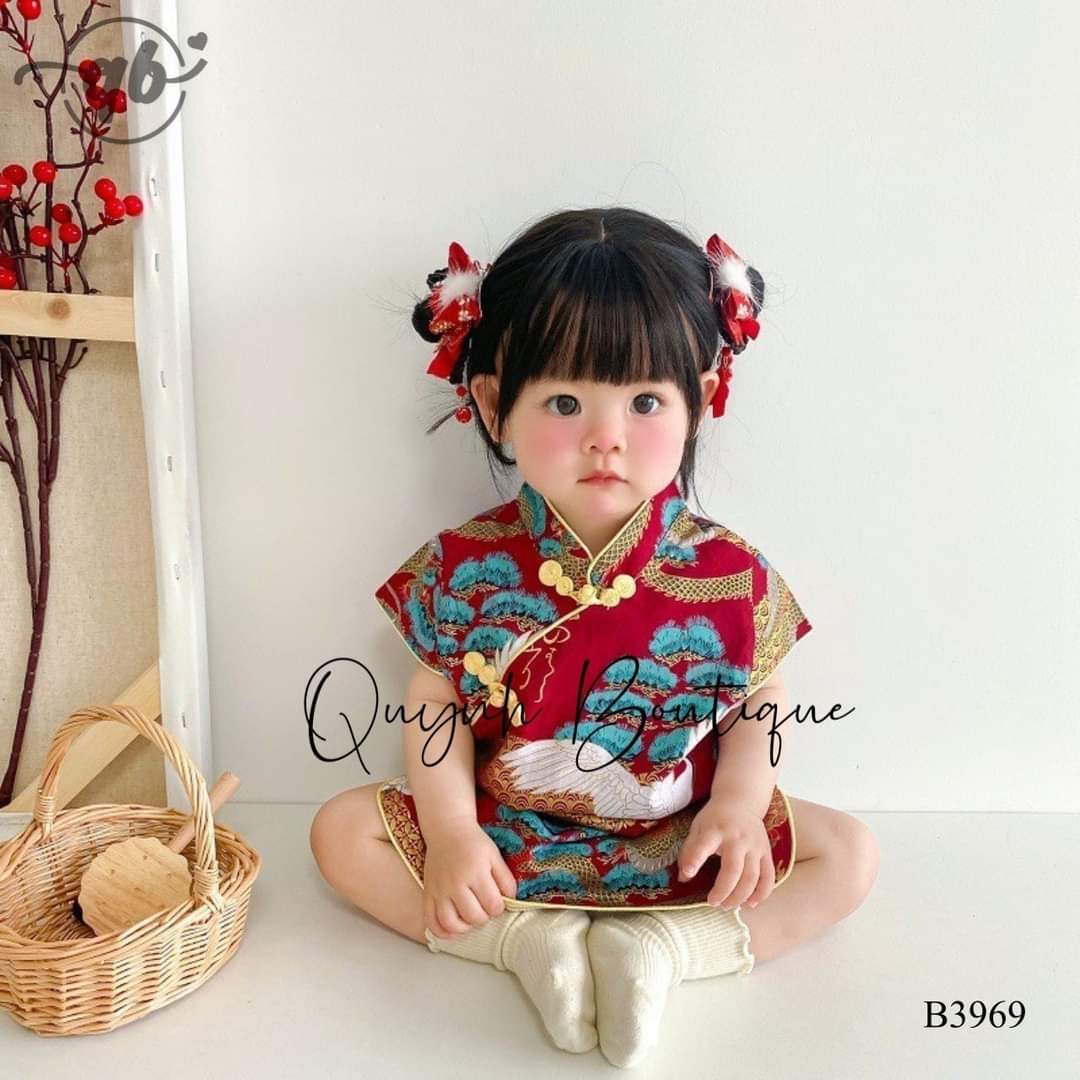 Baby Girl's Cheongsam Dress for Mid-Autumn Festival, 8kg - 25kg