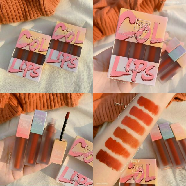 Set 3 cây son kem Velvet Color Lips