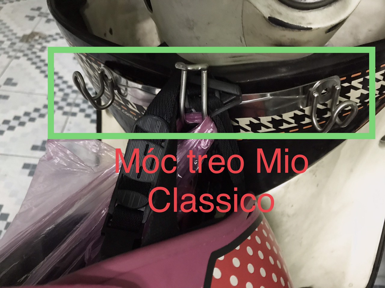 [HCM]Móc treo đồ xe Yamaha Mio Classico - inox