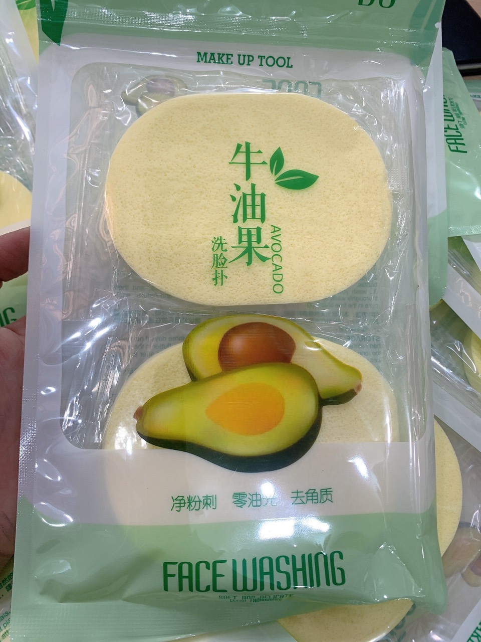 Bông rửa mặt bột biển face washing