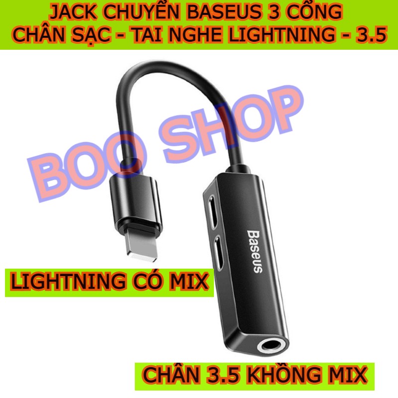[ CHÍNH HÃNG ] Jack Chuyển Đổi BASEUS Cổng Chia Lightning -100 ĐÁNH GIÁ 5 SAO