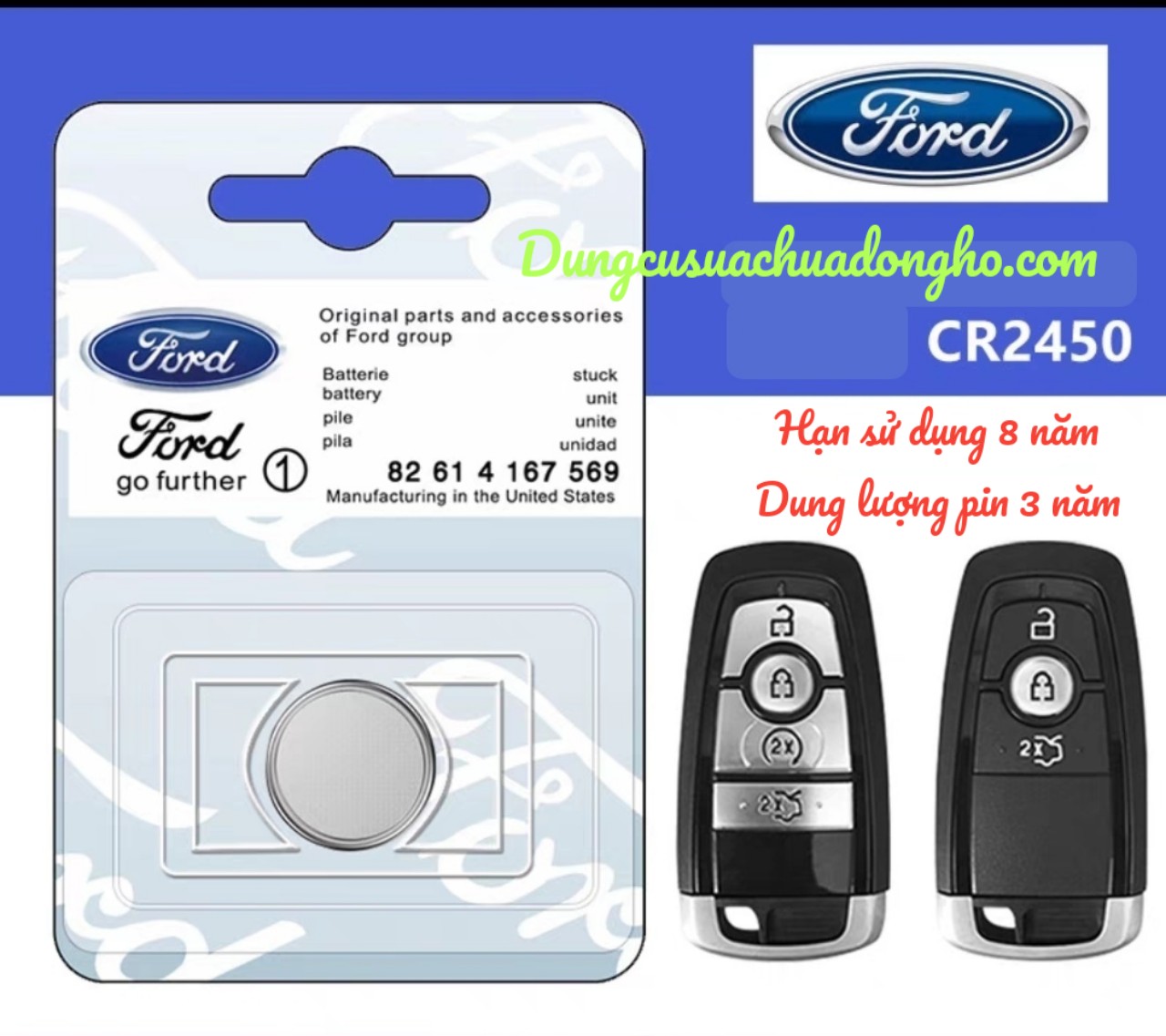 Pin Remote chìa Khóa  xe ô tô  Ford