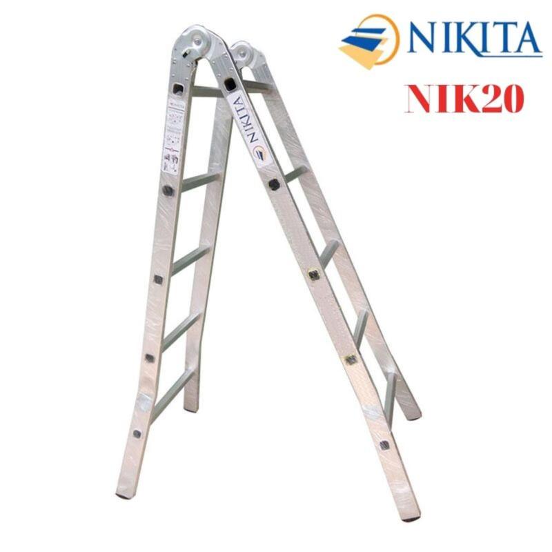 Thang nhôm gấp khóa sập tự động (chữ A:2,0m chữ I: 4,0m) Nikita Nhật Bản NIK-20