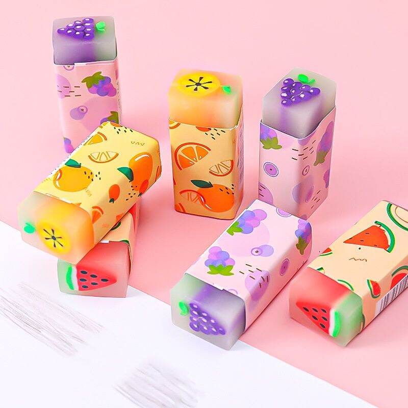 set 3 cục gôm tẩy hình trái cây và khủng long