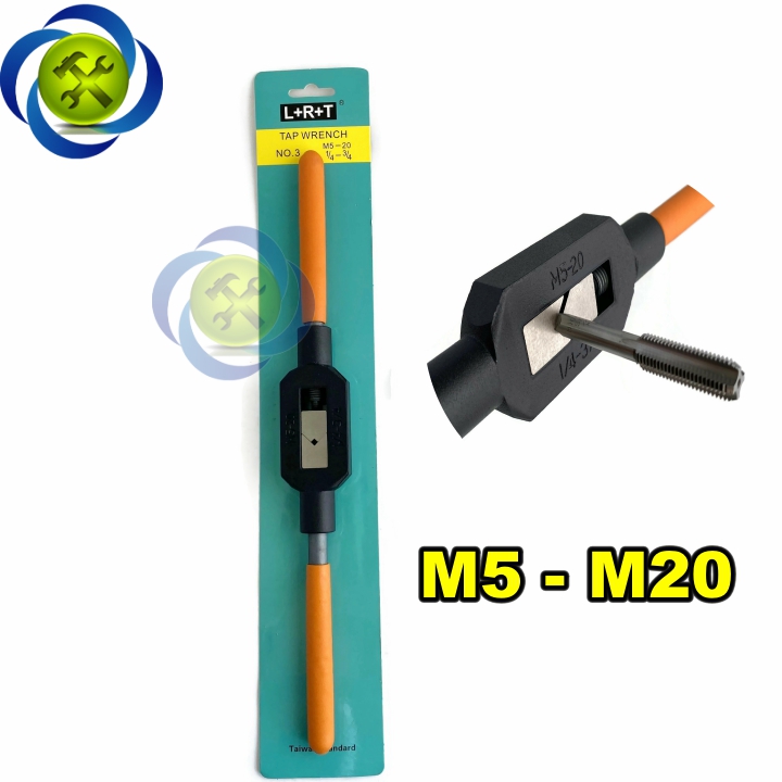 Tay quay taro m5-m20 l+r+t dài 370mm cán bọc nhựa