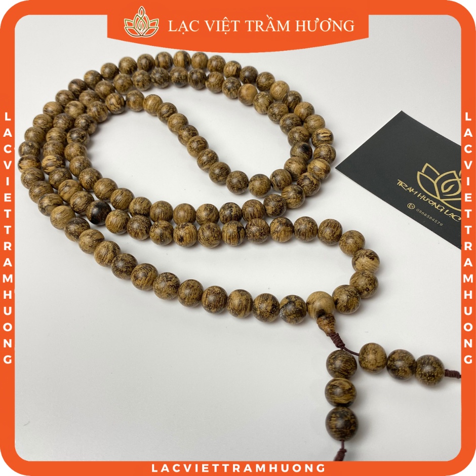 Vòng Tay Trầm Hương 108 Hạt 10mm Trầm Dó Dây INDO hàng Xịn VIP Cao Cấp Lạc Việt cho Nam cầu Tài Lộc - Phú Quý - May Mắn