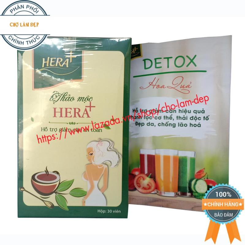 [Tổng phân phối] Trà Thảo mộc Giảm cân Hera Plus (30 viên) + Tặng kèm Detox hoa quả dùng ban đêm nhập khẩu