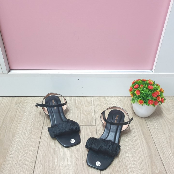 GIÀY SANDAL QUAI LỤA NHÚN, GÓT 3CM