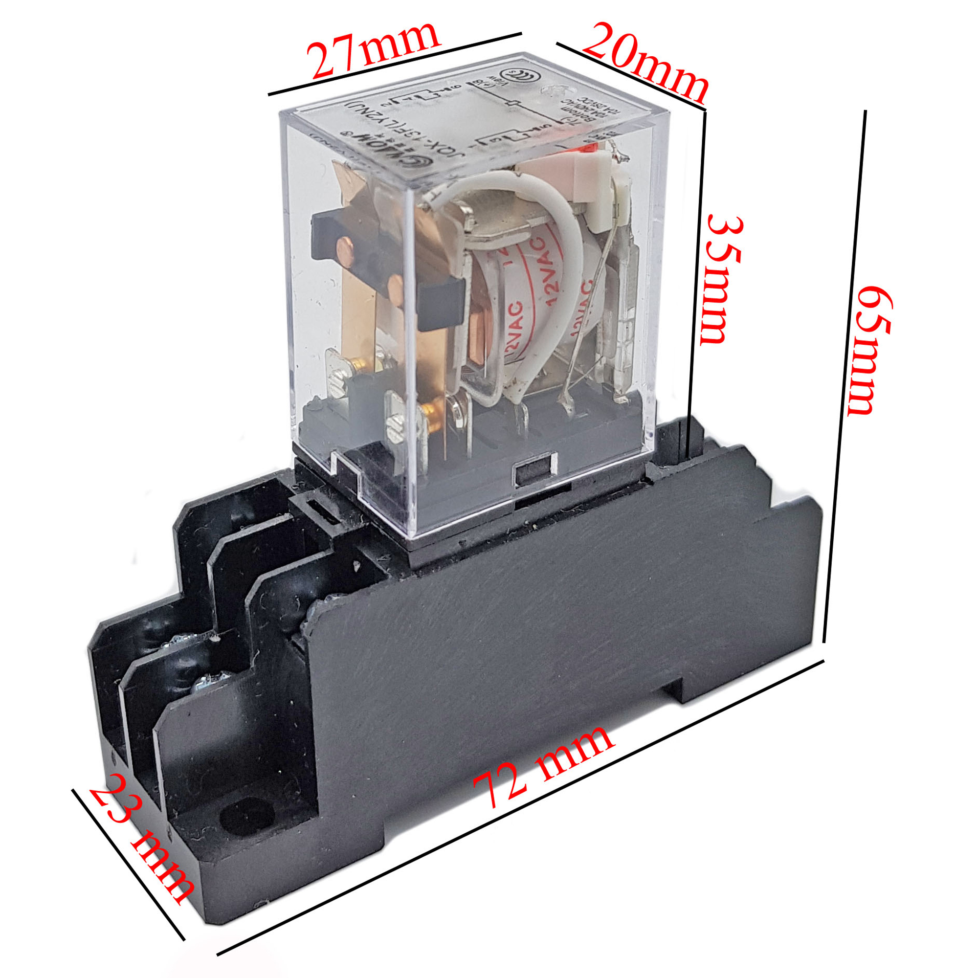 Relay trung gian HH62P 12VDC, 12VAC, 24VDC, 220VAC