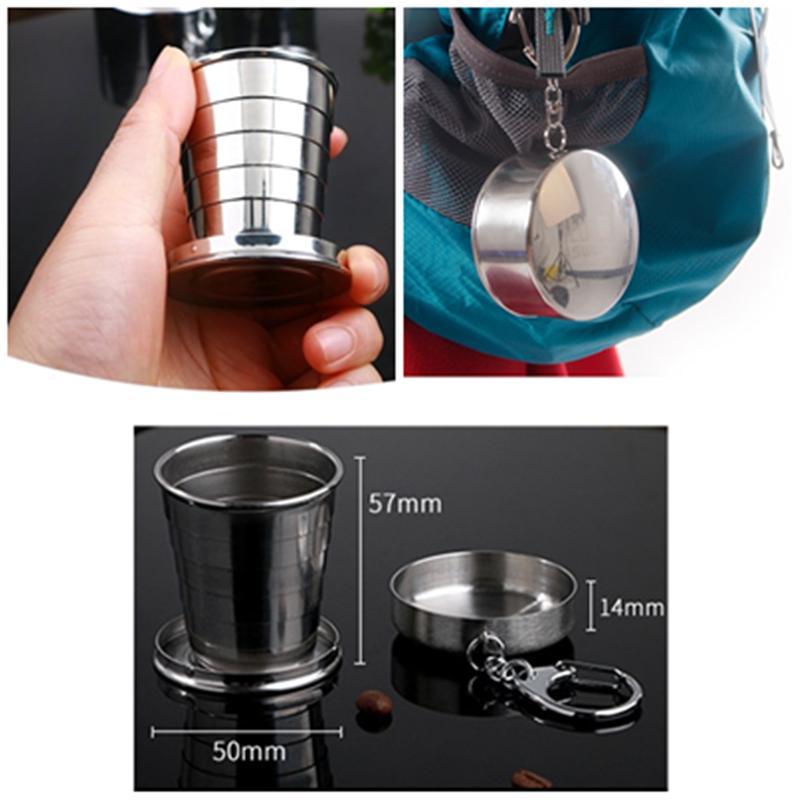 [HCM]Ly cốc xếp gọn inox 140ml cở trung