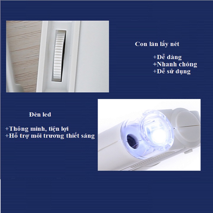 Kính lúp 100x cầm tay có đèn V2 ( SOI MẠCH ĐIỆN TỬ, ĐỒ GỐM SIÊU NÉT )