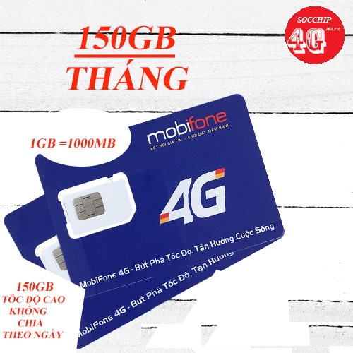 SIM 4G MOBIFONE CÓ 150Gb/THÁNG TỐC ĐỘ CAO MDT150A (THÁNG ĐẦU KHÔNG PHẢI NẠP TIỀN)