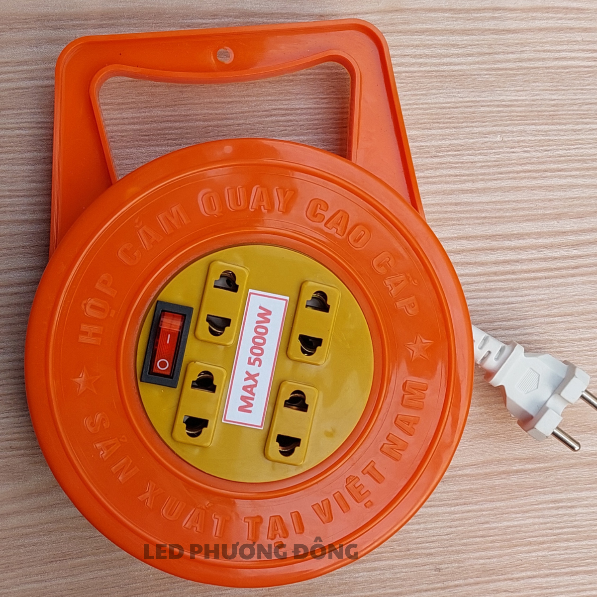 Ổ cắm xoay tay chịu tải cao 5000w - dây dài 5m - 8m