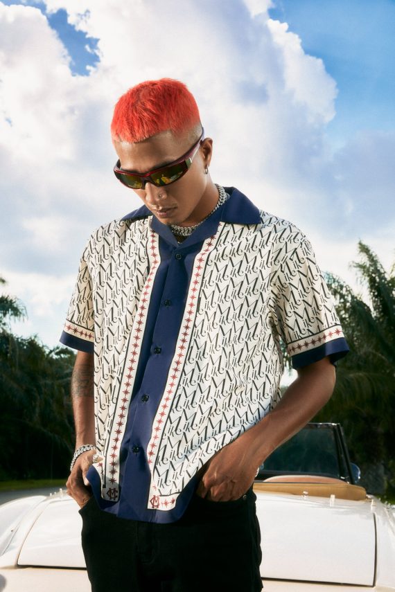 Áo sơ mi nam MIKENCO Monogram blue line shirt