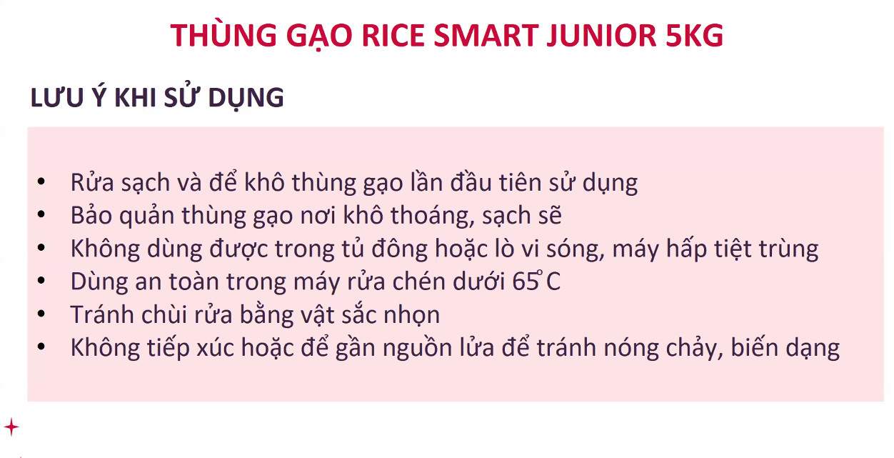Thùng gạo Tupperware Rice Smart Junior 5kg