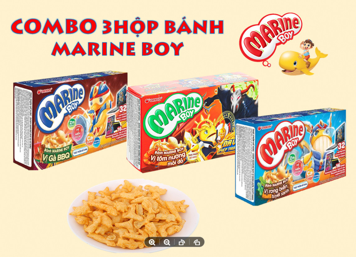Combo 3 Hộp bánh Cá Marine Boy