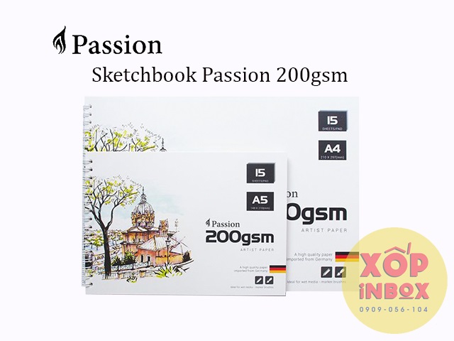 Sổ giấy Canson Sketchbook Passion 200gsm