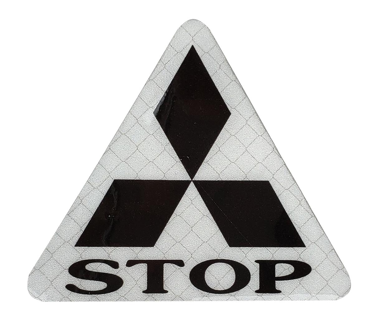 [HCM]1 miếng Sticker Phản quang STOP tam giác (màu Trắng)