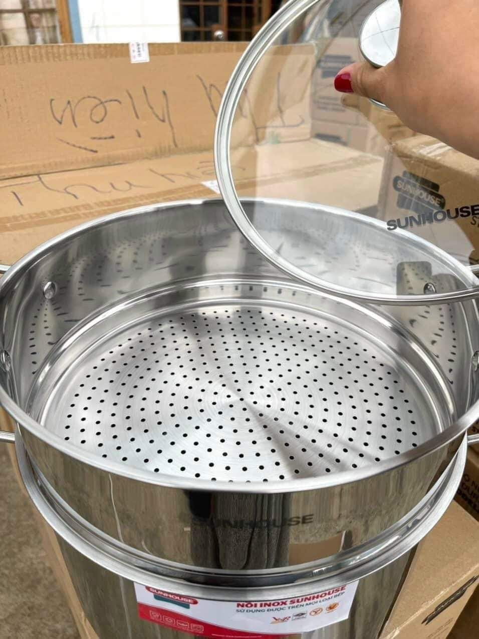 Bộ nồi xửng hấp inox SUNHOUSE size 28cm