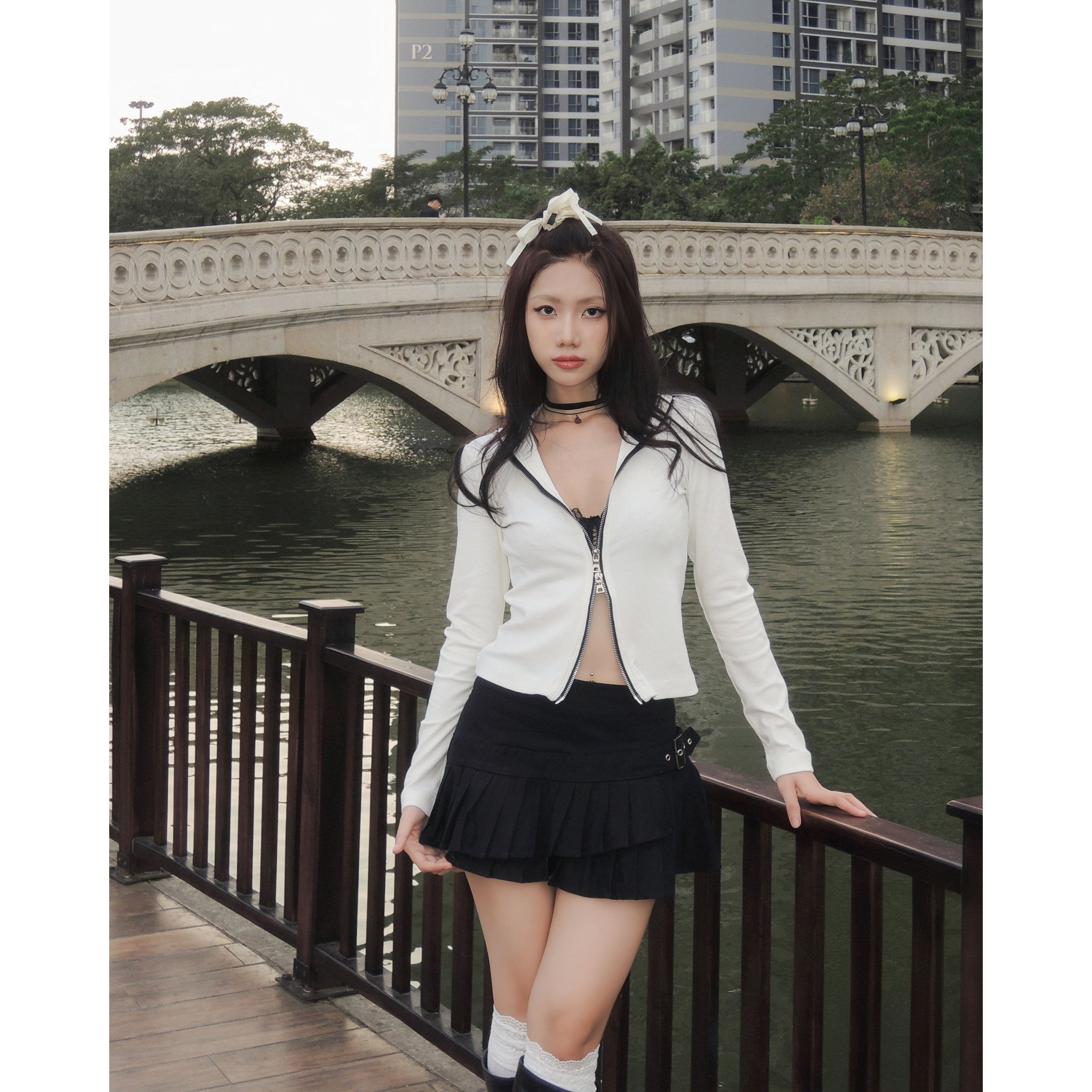 Chân Váy Xếp Ly Tầng Kaki PRADIES - Ruffled Mini Skirt