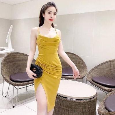 Đầm body 2 dây xẻ tà vh030