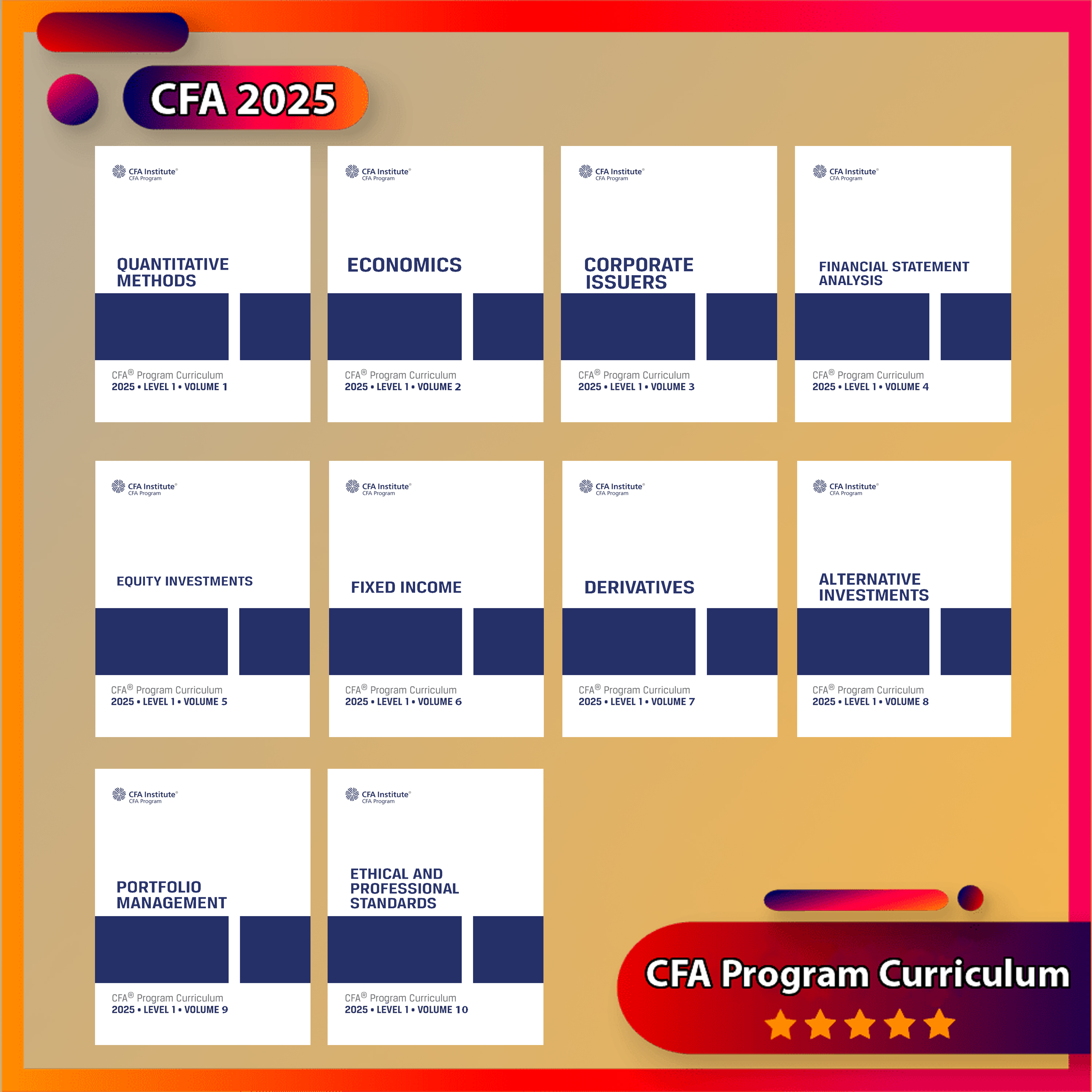 Sách 2025 CFA Program Curriculum Level I (1-10) - Hanoi bookstore
