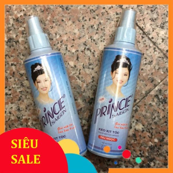 Gôm xịt tóc Prince Sài Gòn 270ml , keo giúp tăng độ cứng, giữ nếp lâu cho tóc dùng được cho cả nam và nữ nhập khẩu