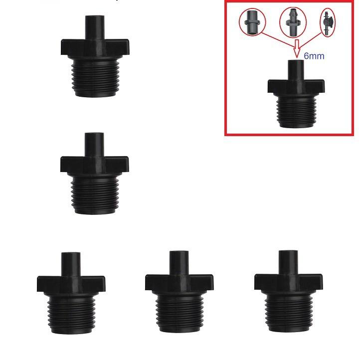 Set 5 đầu ren 21mm để lắp ráp vòi phun sương nhựa