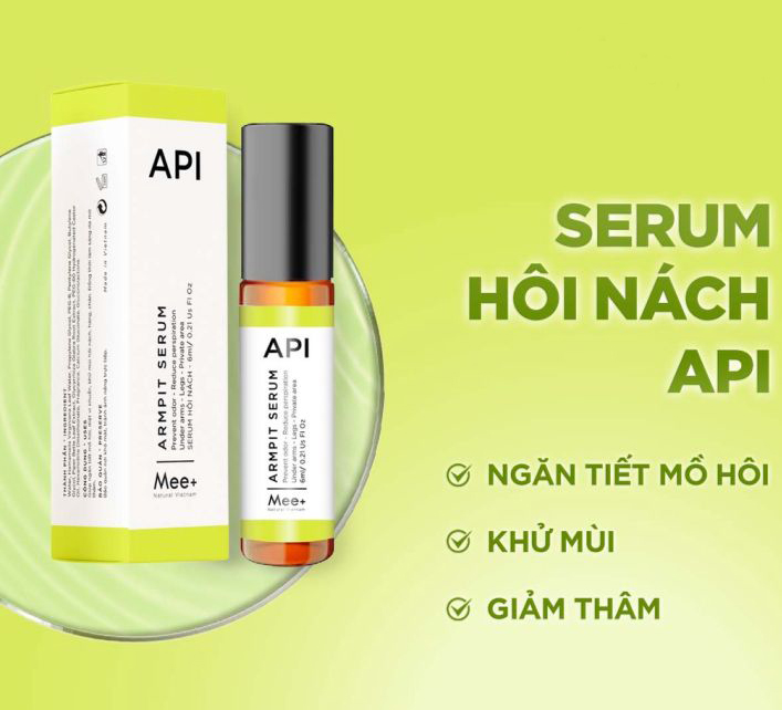Serum khử mùi hôi nách armpit serum api mee+ natural vietnam, son nách api, lăn khử mùi ngăn tiết mồ hôi 72h 10ml - liin comestic