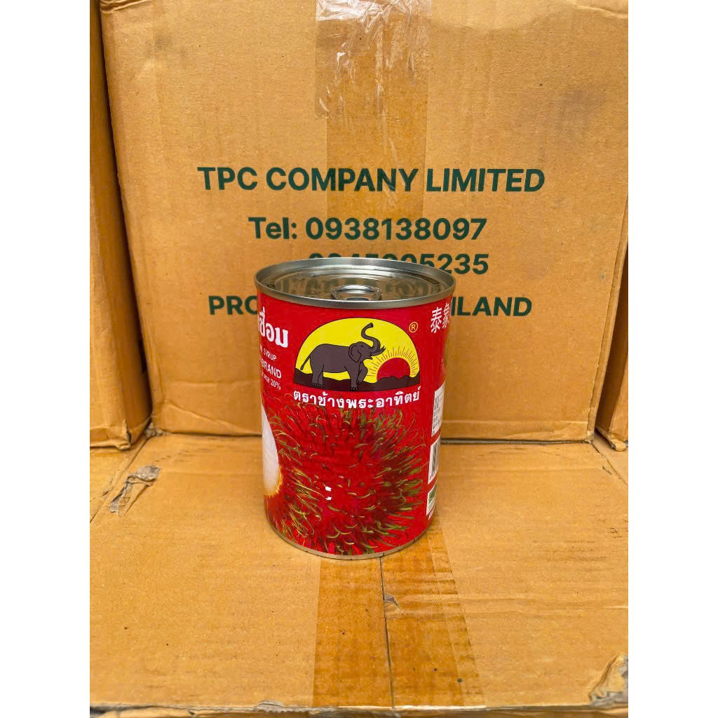 Chôm Chôm Thái Lan Con Voi hộp 565g (Lon Giấy)