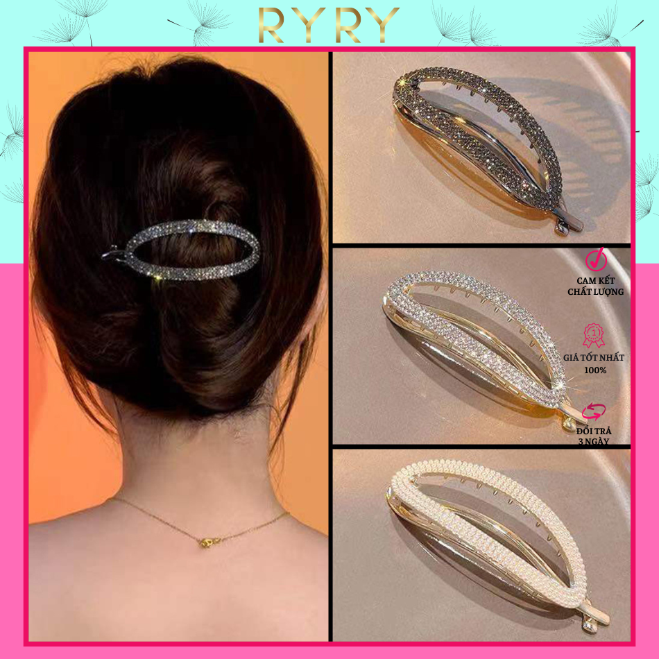 Kẹp tóc đính đá lấp lánh sang trọng cho nữ
