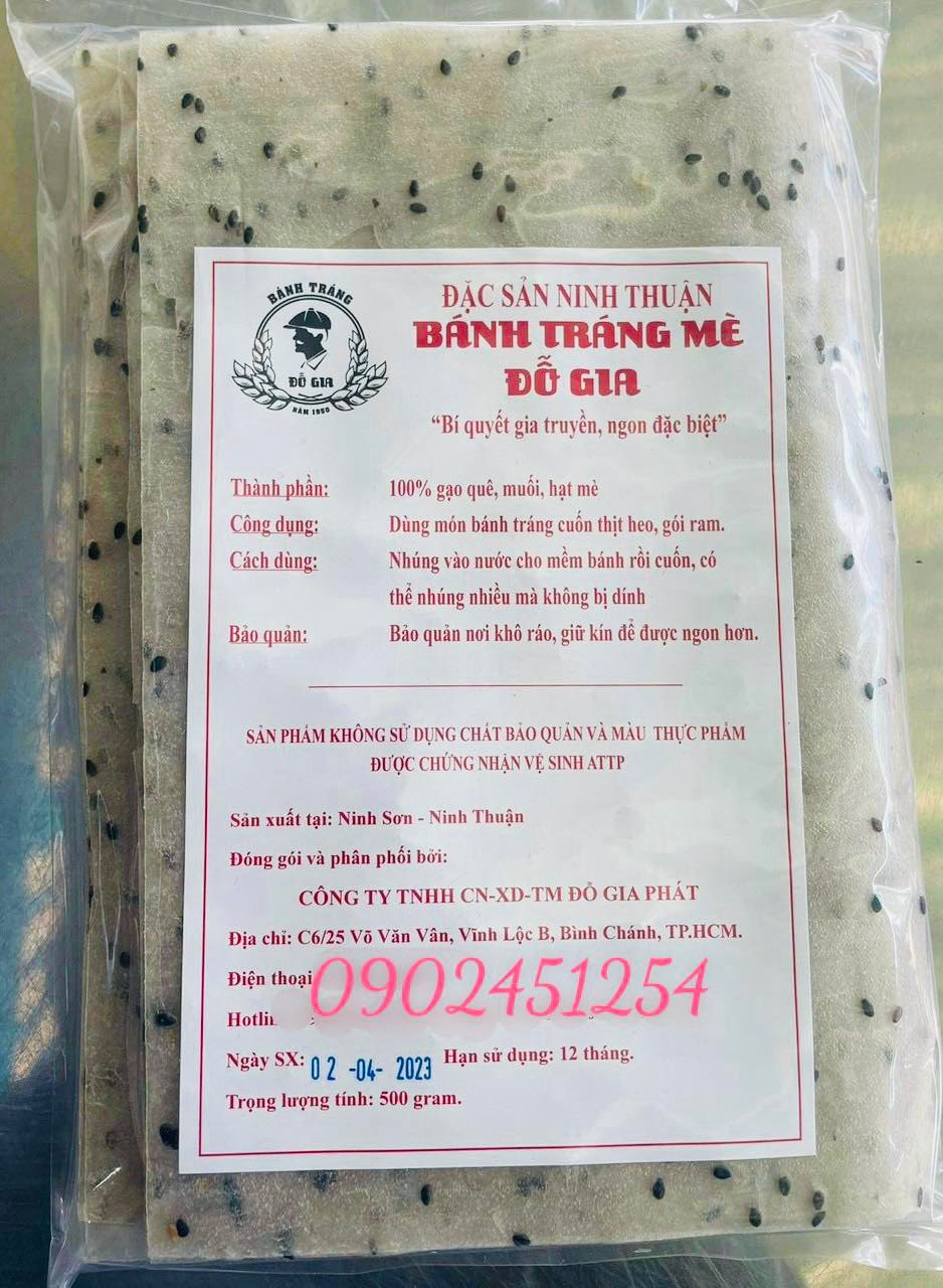 500gr Bánh Tráng Mè Đen Đặc Sản Ninh Thuận