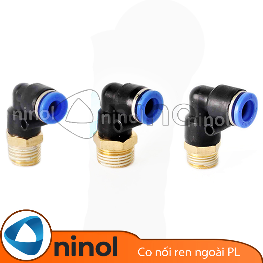 Co nối khí nén góc PL ren ngoài