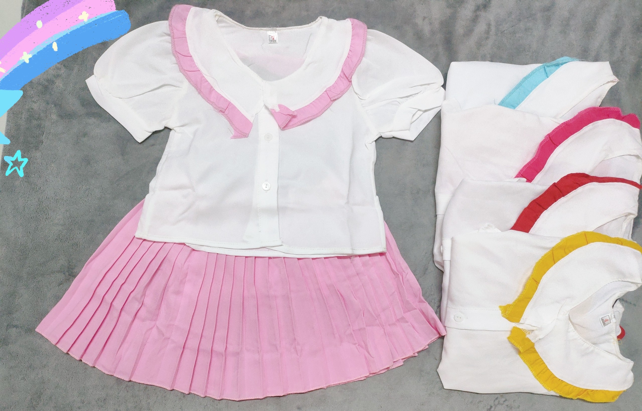 Set Áo Kèm Chân Váy  Lụa Bé (có quần lót trong) (giao màu ngẫu nhiên)