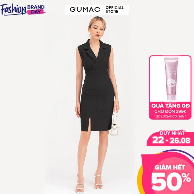 Nơi bán Đầm nữ sát nách cổ vest DB742 mẫu mới GUMAC
