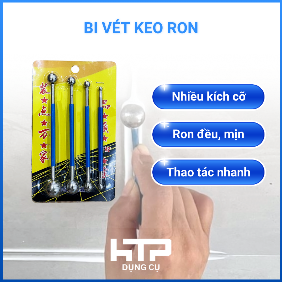 Bi vét keo ron vuốt lại đường ron mịn đẹp