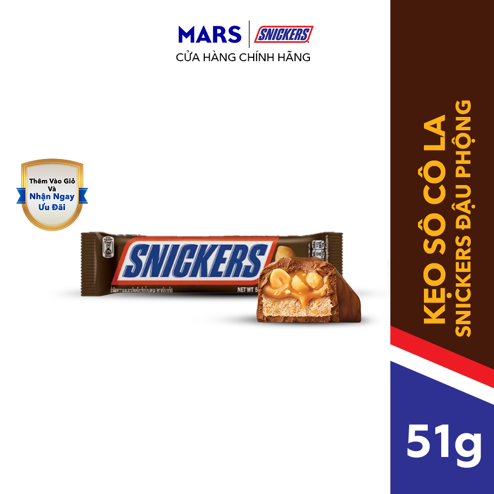 Kẹo Sô Cô La Snickers thanh 51g