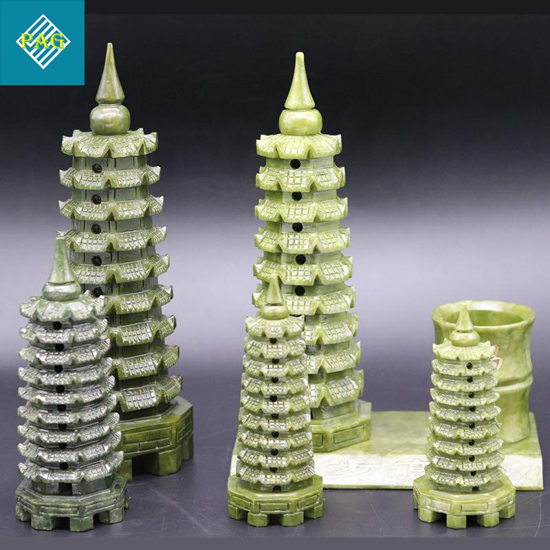 THÁP VĂN XƯƠNG 9 TẦNG ĐÁ LAM NGỌC 19 cm