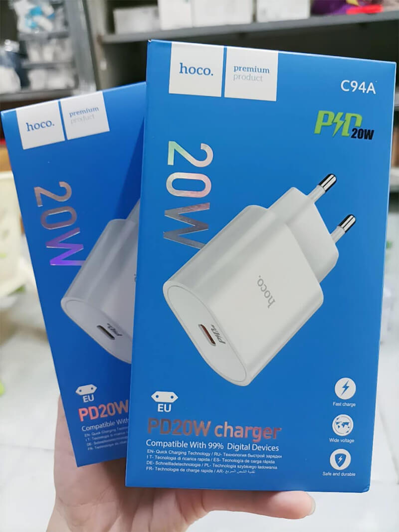 Củ Sạc Nhanh 20W PD Hoco C94A Siêu Nhanh, Siêu Bền