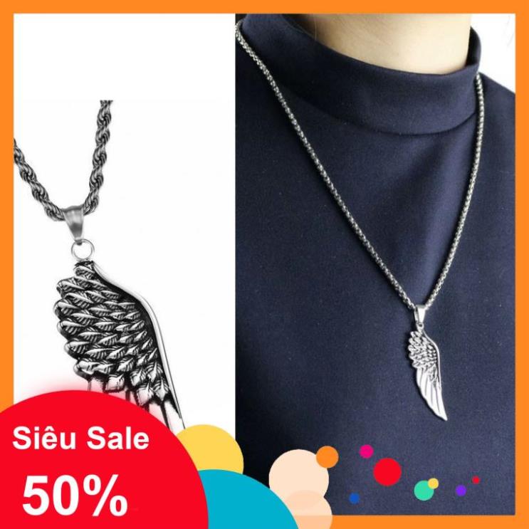 Dây chuyền nam💓FREESHIP💓Dây chuyền mặt cánh thiên thần chất liệu titan không gỉ, không bạc màu, an toàn cho da 8712