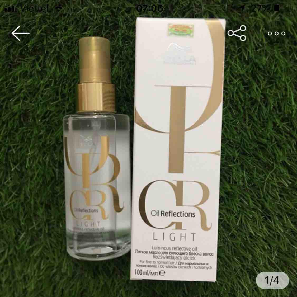 [HCM]TINH DẦU ARGAN DƯỠNG TÓC WELLA OIL REFLECTIONS 100ML