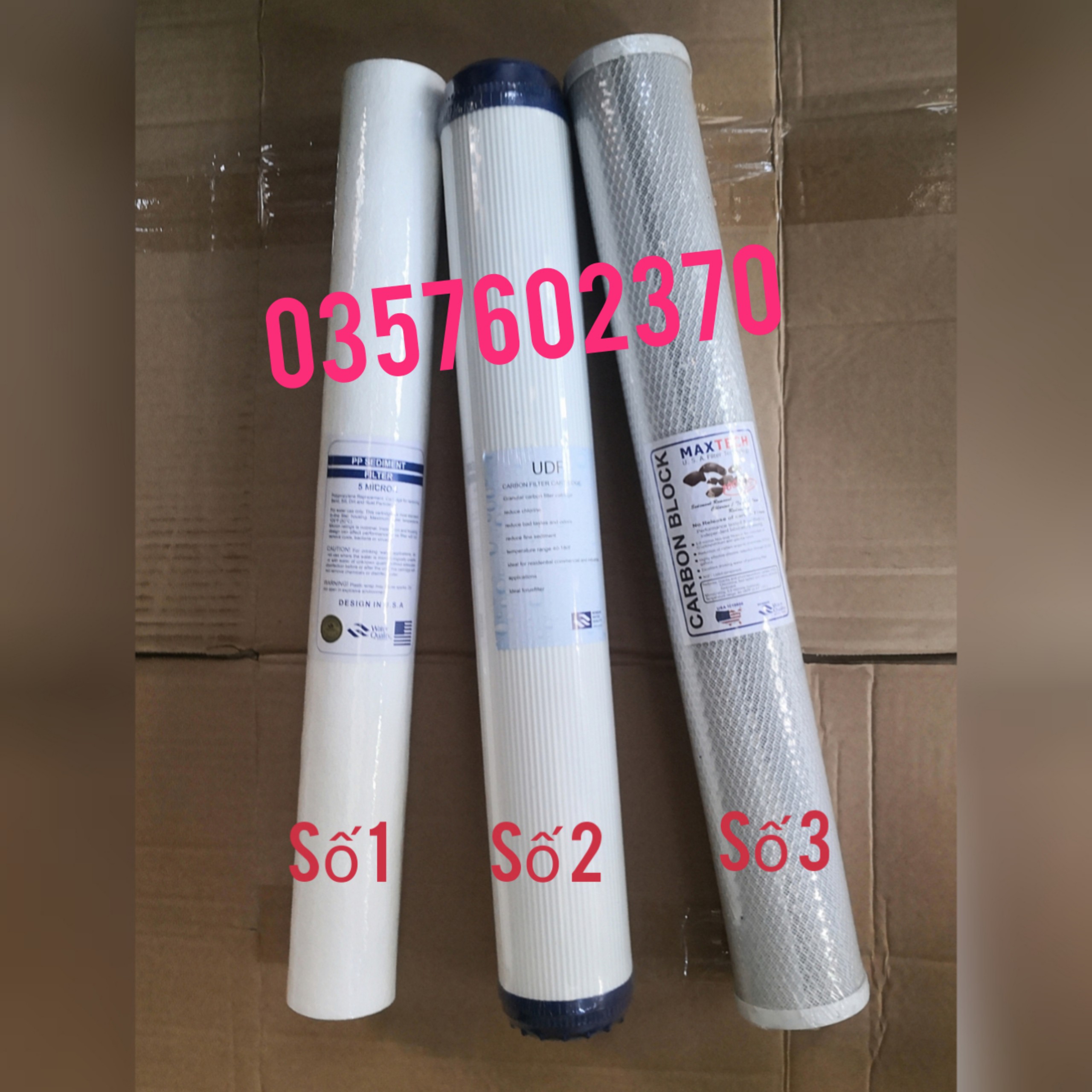 [HCM](ẢNH THỰC) Bộ sản phẩm ̀̀̀̀5 lõi lọc (gồm 3 lõi lọc số 1 & 1 lõi 2 & 1 lõi 3) 20inch