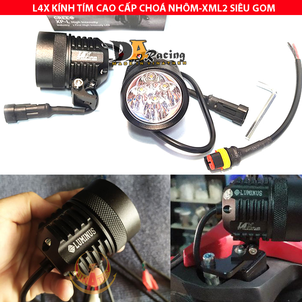 [HCM]Đèn Trợ Sáng L4X Chip XML2 Siêu Sáng Gắn Xe Máy [ Kèm Phụ Kiện ]