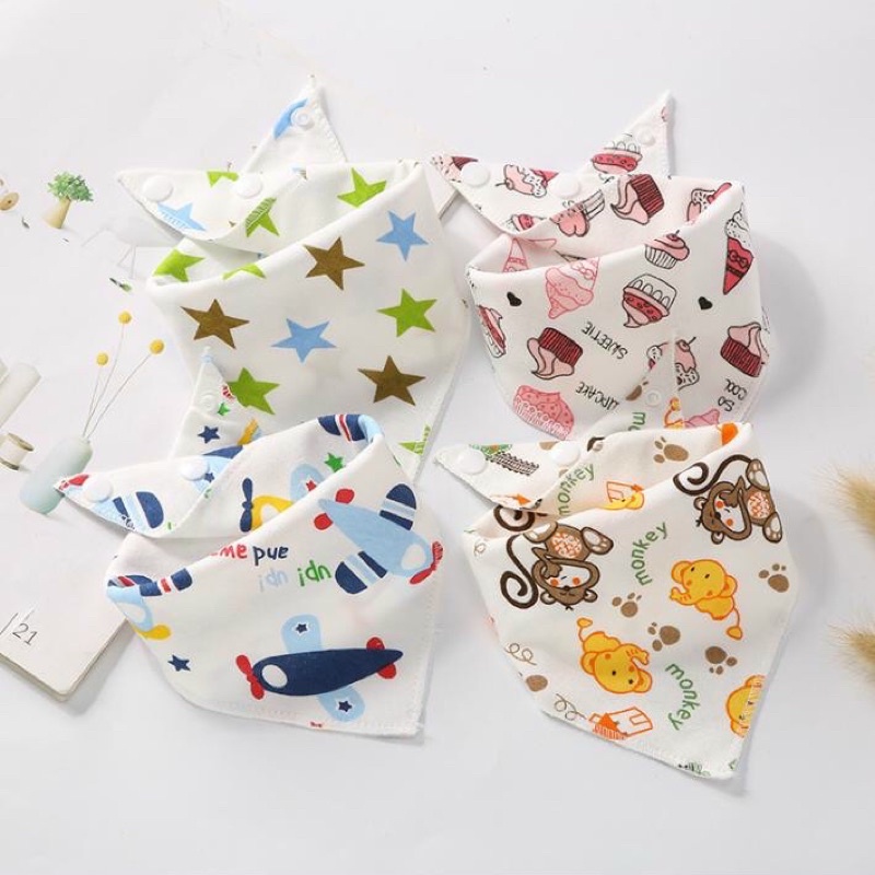 [HCM]Yếm ăn dặm cotton cài nút cho bé yếm ăn cho bé
