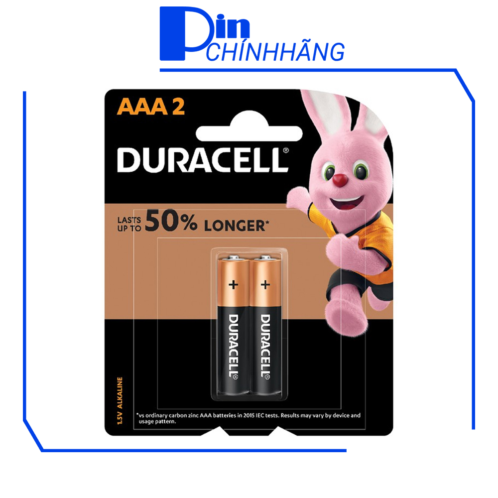 Vỉ 2 pin AAA Duracell Coppertop dung lượng cao