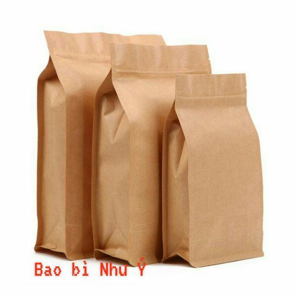 1KG - SIZE 12X22 - TÚI ZIPPER GIẤY KRAFT 8 CẠNH KHÔNG CỬA SỔ