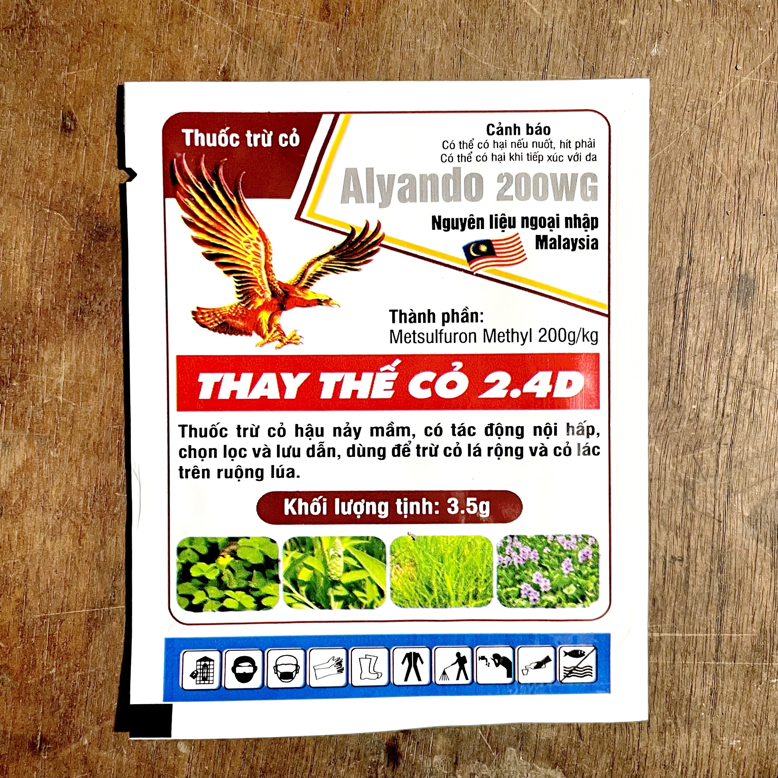 THAY THẾ 2,4D (3g) - ALYANDO 200WG Malaysia - Thuốc Trừ Cỏ Hậu Nảy Mầm, Trừ Sạch Cỏ Lá Rộng, Cói Lác Trên Ruộng - VTNN Được Mùa