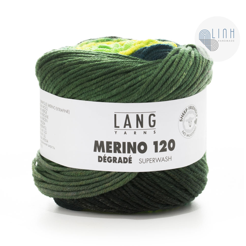 Cuộn Len Sợi Lông Cừu Nhiều Màu Yarn Wool Lang Merino 120 Dégradé