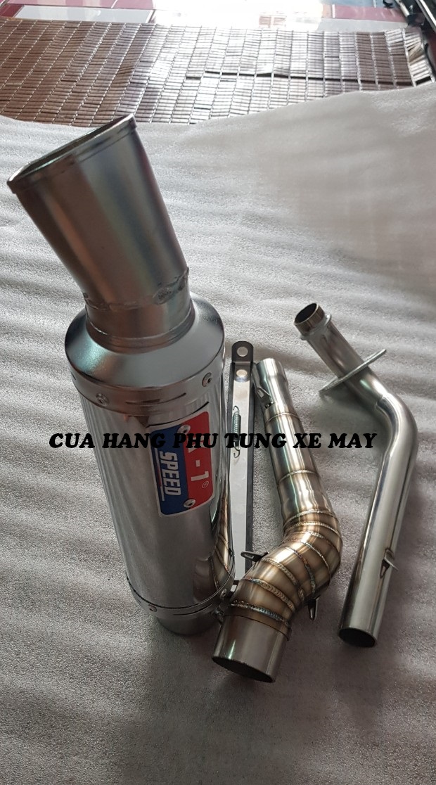 Pô K1 gắn xe Dream, Wave, Sirius, Cub ( kèm cổ 2 khúc inox 304 xịn + pát treo + lò xo )